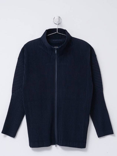 Pleats Zip-Up Cardigan Navy - ISSEY MIYAKE - BALAAN 2