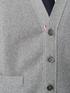 Milano Stitch Sprite Armband Cotton V-neck Cardigan Light Grey - THOM BROWNE - BALAAN 3