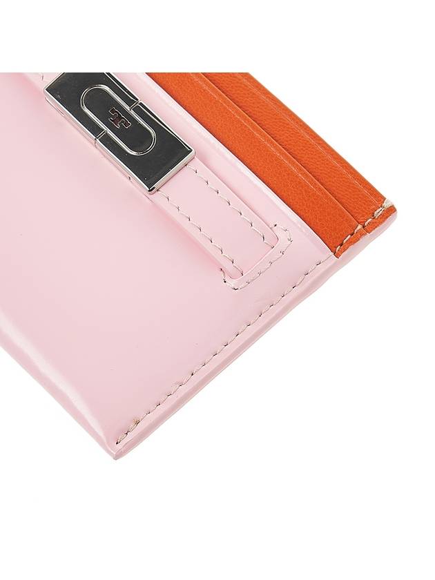 Polished Leather T Card Wallet Pink - TORY BURCH - BALAAN 9