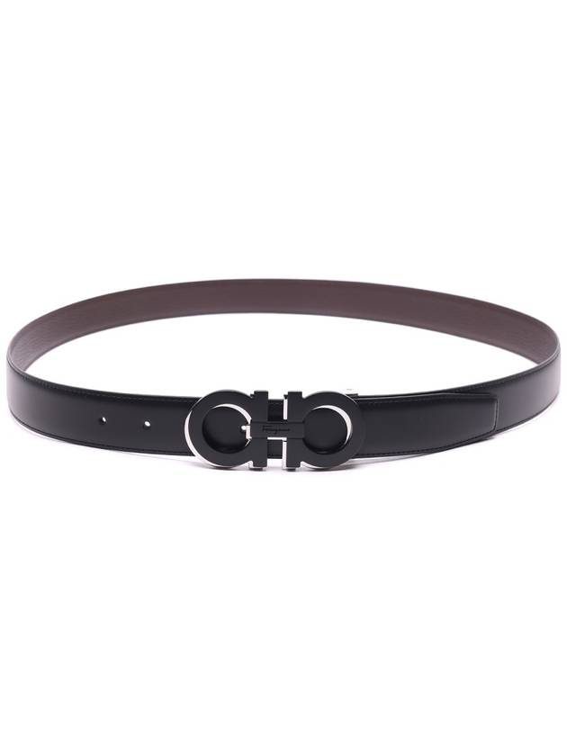 Reversible Leather Belt Black Brown - SALVATORE FERRAGAMO - BALAAN 6