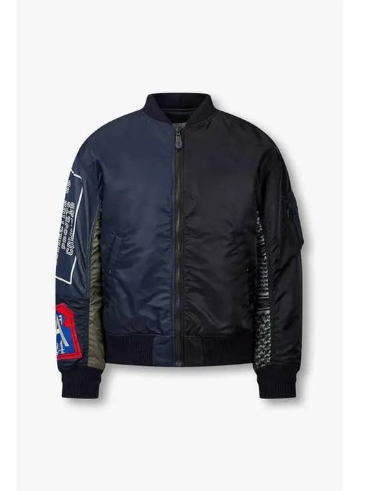 Yohji Yamamoto NEIGHBORHOOD Padded Multi block Bomber Jacket Black - YOHJI YAMAMOTO - BALAAN 1