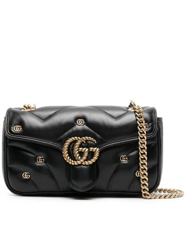 GG Marmont Micro Double G Stud Small Shoulder Bag Black - GUCCI - BALAAN 2