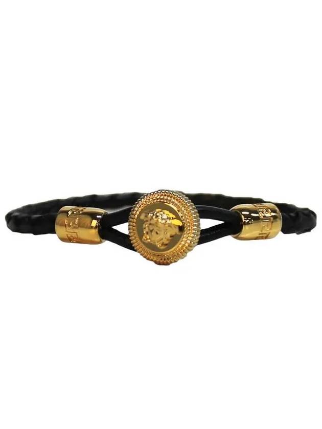 Medusa Biggie Leather Bracelet Black - VERSACE - BALAAN 2