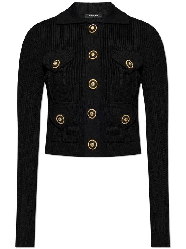 Balmain Lace Sweater With Collar, Women's, Black - BALMAIN - BALAAN 1