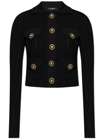 Balmain Lace Sweater With Collar, Women's, Black - BALMAIN - BALAAN 1