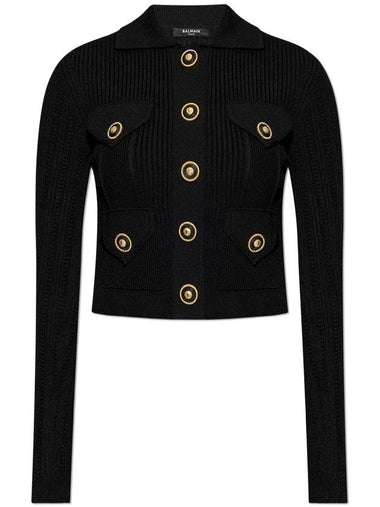 Balmain Lace Sweater With Collar, Women's, Black - BALMAIN - BALAAN 1