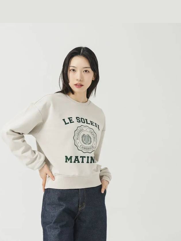 Brushed Options University Badge Sweat Shirts GREIGE - LE SOLEIL MATINEE - BALAAN 3