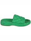 Quilted Leather Slippers Green - BOTTEGA VENETA - BALAAN 6