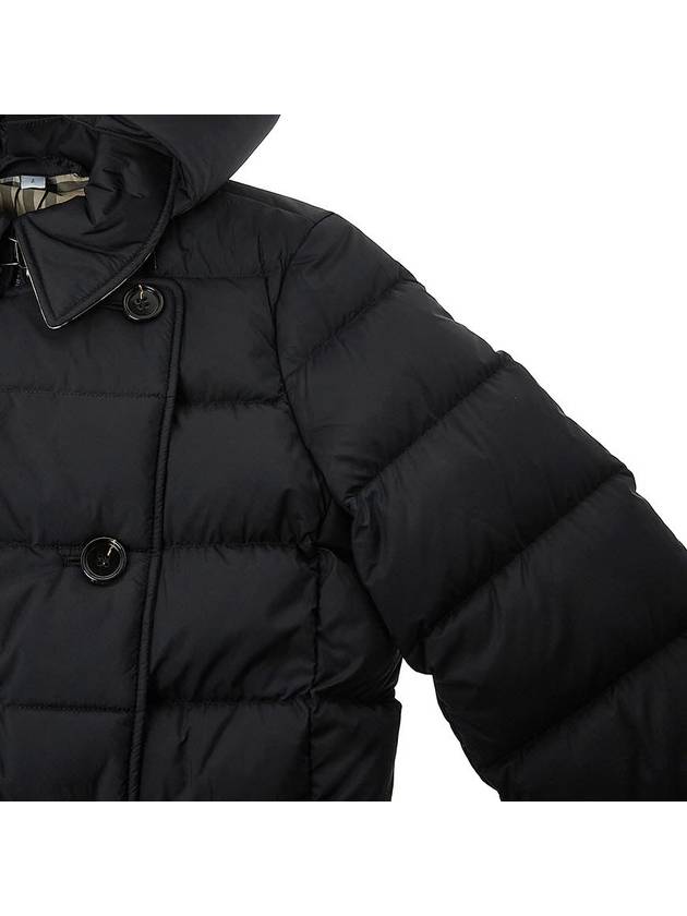 Women's Double Breasted Hooded Padded Black - BURBERRY - BALAAN 7