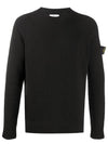 Lambswool Crewneck Knit Top Black - STONE ISLAND - BALAAN 4