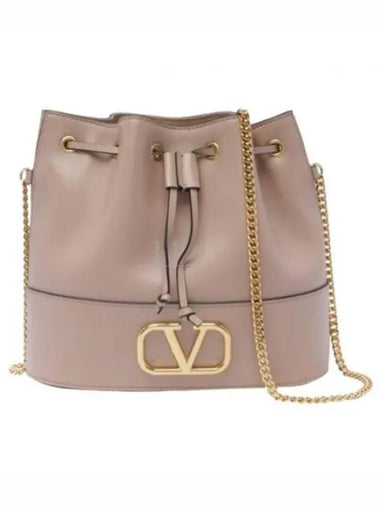 V Logo Signature Women s Chain Bucket Bag P0T83HPF GF9 - VALENTINO - BALAAN 1