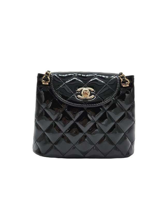 CC logo two way patent chain bag gold black - CHANEL - BALAAN 1