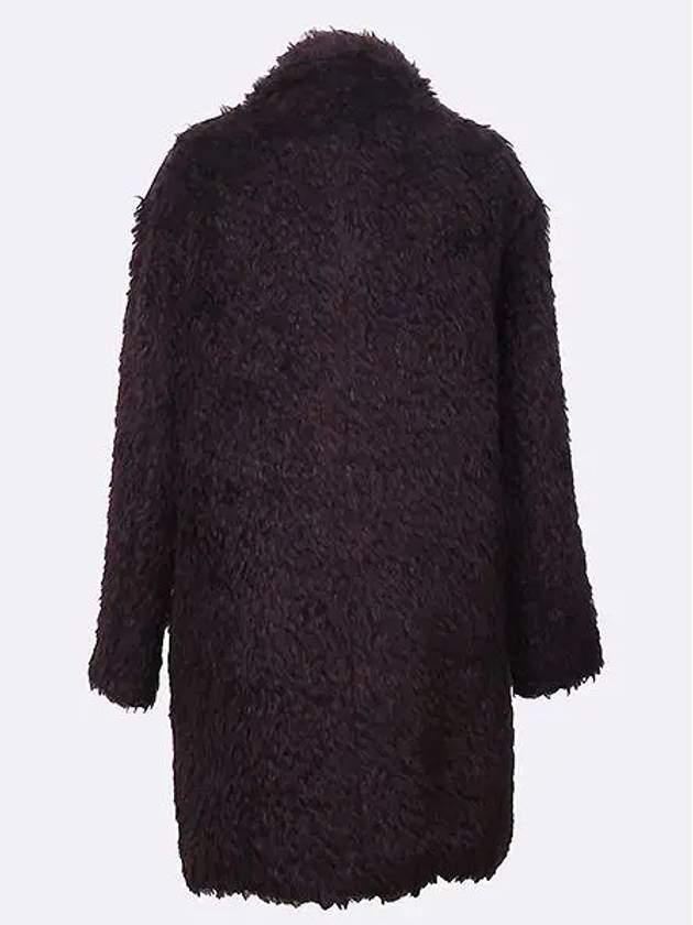 Purple color mohair blend boucle zip up detail women s coat 1 - MAJE - BALAAN 3