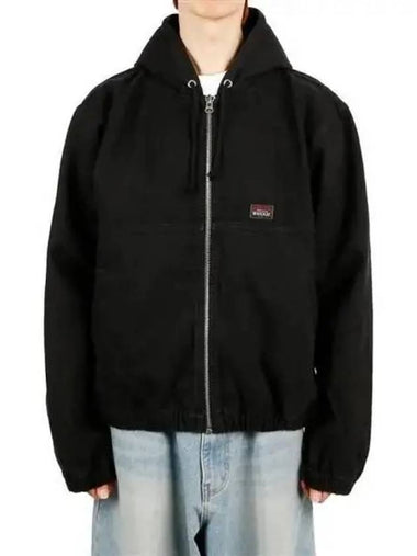 115757 BLACK Unlined Canvas Work Jacket - STUSSY - BALAAN 1