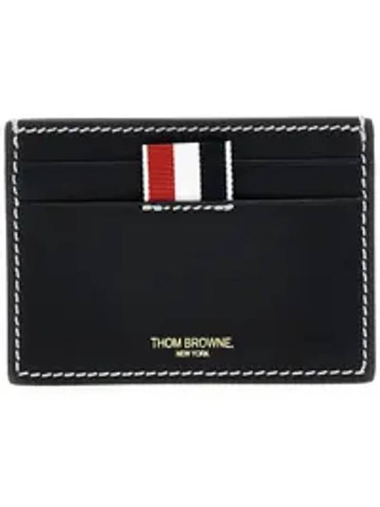 Stitched Vacchetta Card Wallet Navy - THOM BROWNE - BALAAN 1