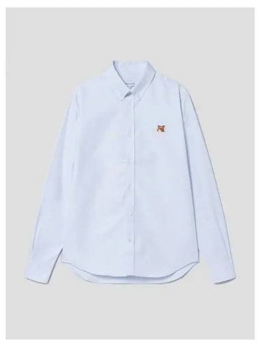 Men s Button Down Classic Shirt Blouse Southern Foxhead Patch Oxford Light Blue Domestic Product GM0023080320420 - MAISON KITSUNE - BALAAN 1