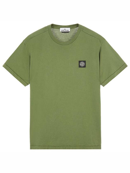 Logo Patch Short Sleeve T-Shirt Olive - STONE ISLAND - BALAAN 2