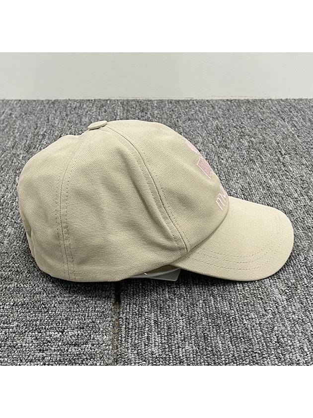 Tyron Logo Cotton Ball Cap Ecru Pink - ISABEL MARANT - BALAAN 4