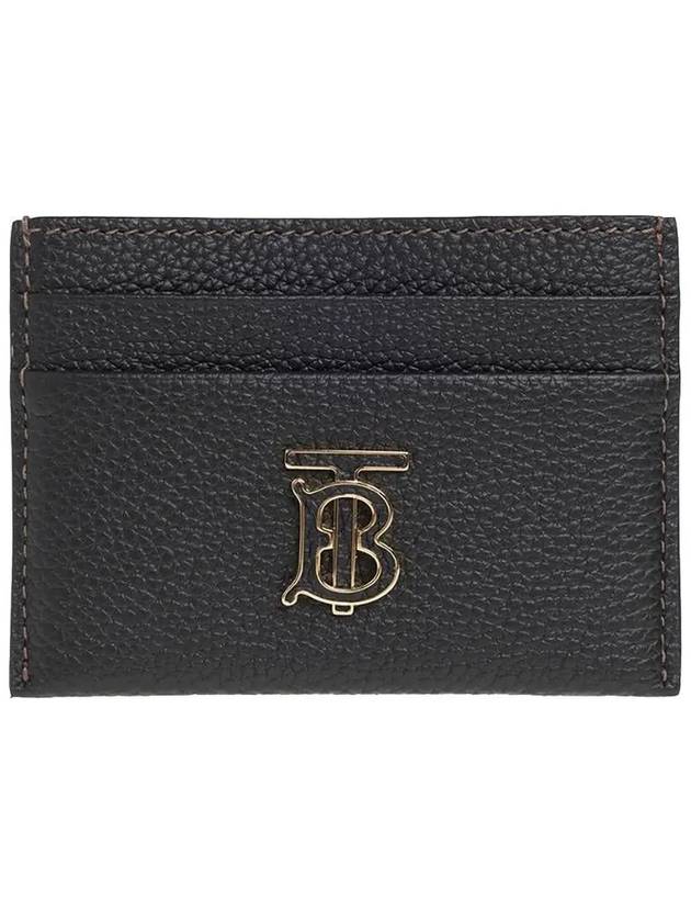 Grainy TB Logo Calfskin Card Wallet Black - BURBERRY - BALAAN 2