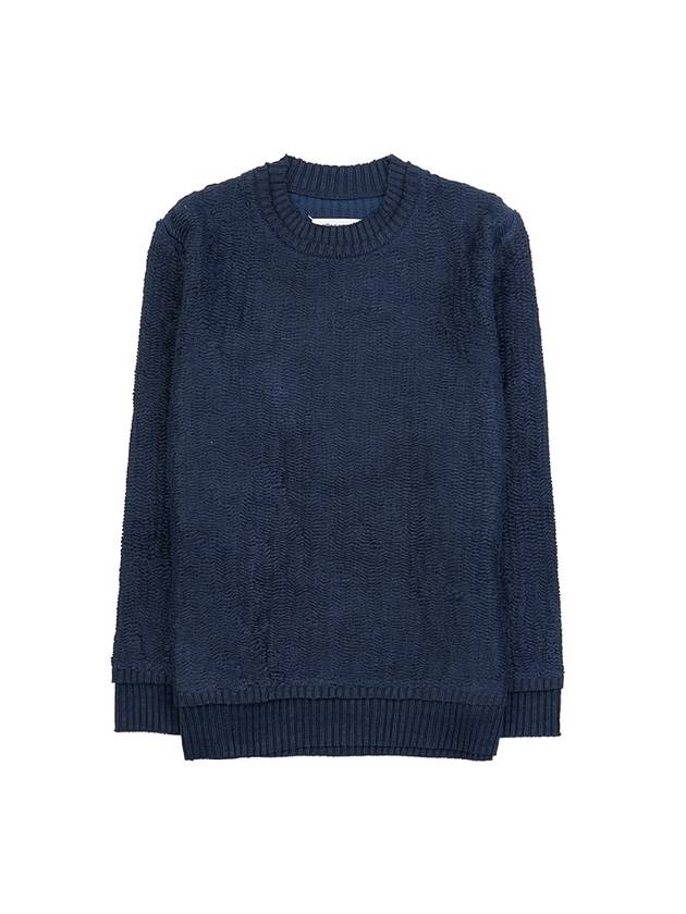 Raw Woven Knit Top Navy - MAISON MARGIELA - BALAAN 11