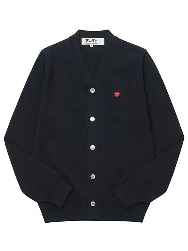 Cardigan P1N080 1 PLAY Play Small Red Heart Wappen Wool Men's Cardigan Men's Cardigan - COMME DES GARCONS - BALAAN 2