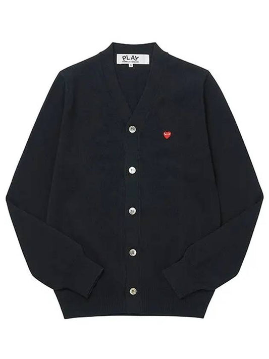 P1N080 1 Play Small Red Heart Wappen Wool Men s Cardigan - COMME DES GARCONS - BALAAN 2