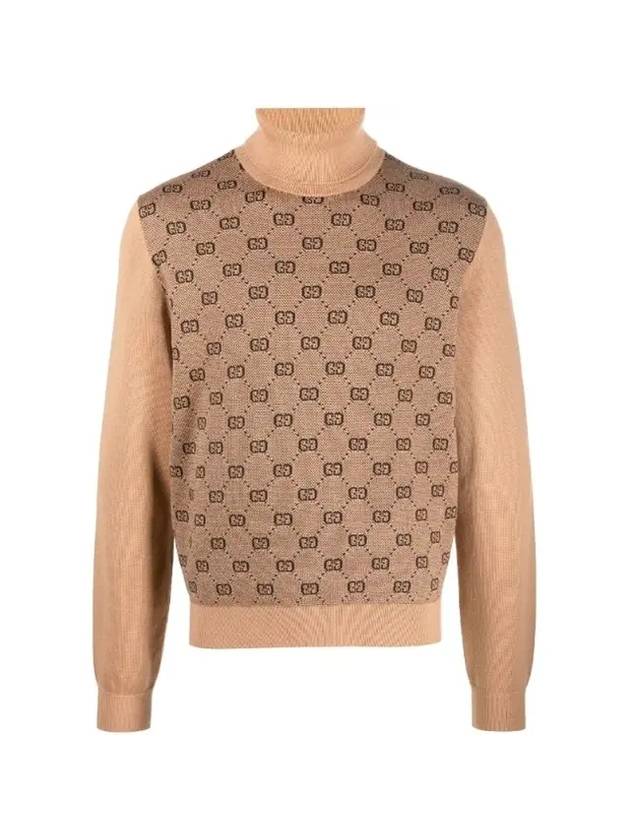 GG Jacquard Wool Turtleneck Beige - GUCCI - BALAAN 1