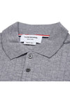 RWB Button Ribbed Polo Wool Knit Top Grey - THOM BROWNE - BALAAN 5