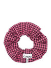 Printed Check Organic Cotton Overprint Scrunchie - GANNI - BALAAN 3