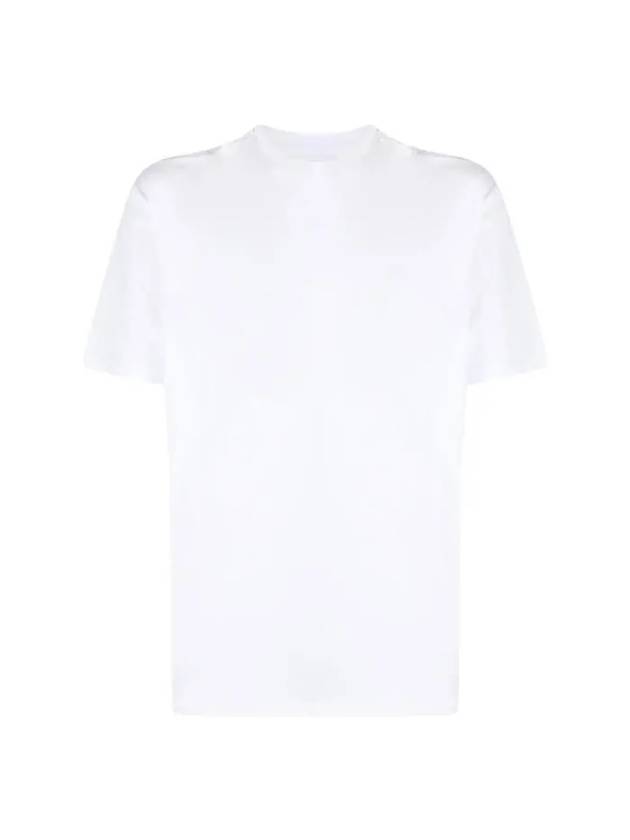 Stripes Six Print Cotton Short Sleeve T-Shirt White - STONE ISLAND - BALAAN 1