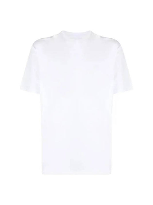 Stripes Six Print Cotton Short Sleeve T-Shirt White - STONE ISLAND - BALAAN 1