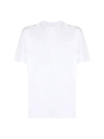 Stripes Six Print Cotton Short Sleeve T-Shirt White - STONE ISLAND - BALAAN 1