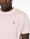 Organic Cotton Short Sleeve T-Shirt Pink - STONE ISLAND - BALAAN 5