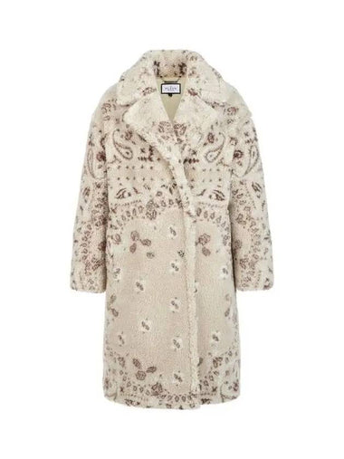 Women's Paisley Shearling Long Coat Beige 271885 - PHILIPP PLEIN - BALAAN 1