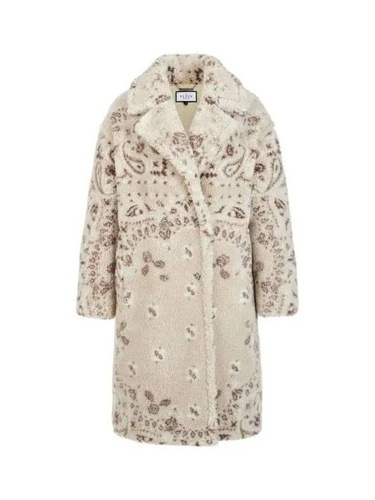 Women's Paisley Shearling Long Coat Beige 271885 - PHILIPP PLEIN - BALAAN 1