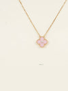 Van Cleef Arpels Holiday Vintage Alhambra Pendant Pink Gold S vres Porcelain Diamond 74192 - VANCLEEFARPELS - BALAAN 5