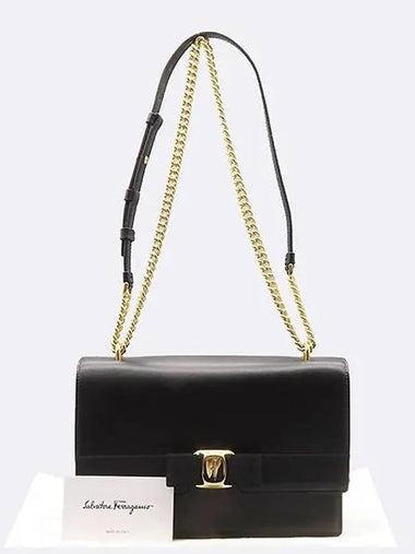 Ferragamo unused 21 1284 gold plated New Vara bow chain cross bag - SALVATORE FERRAGAMO - BALAAN 1