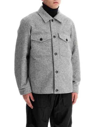 reflective wool blend shirt jacket - WOOLRICH - BALAAN 2