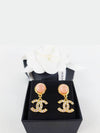 CC Logo Pearl Crystal Drop Earrings Gold - CHANEL - BALAAN 2