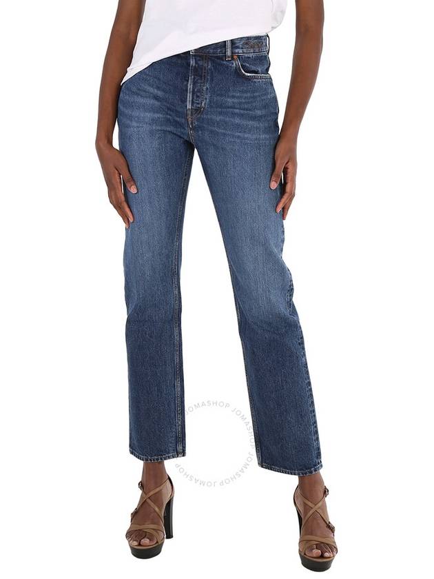 Women's Pocket Straight Jeans Blue - CHLOE - BALAAN 2