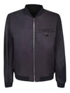 Reversible Nappa Leather Nylon Bomber Jacket Black - PRADA - BALAAN 4