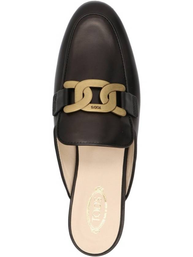 Metal Chain Leather Mule Black - TOD'S - BALAAN 4