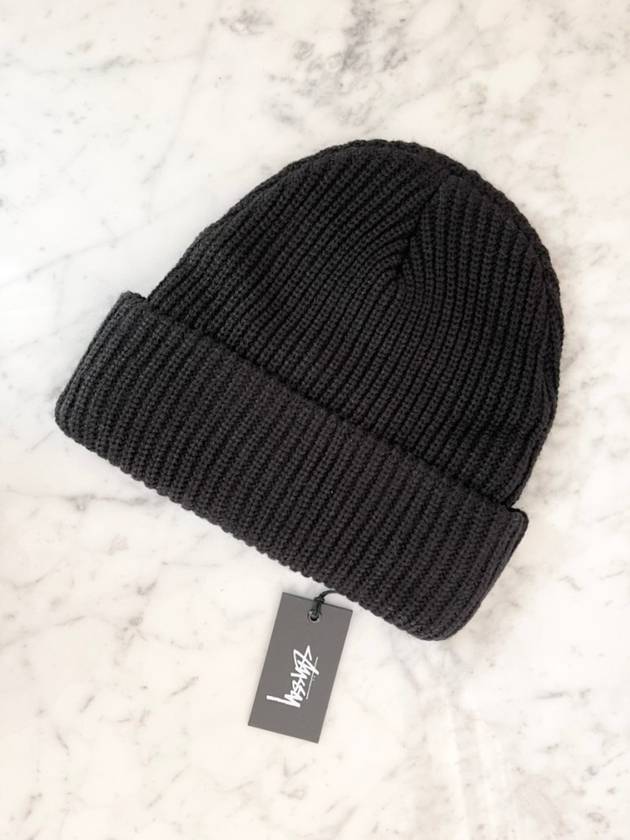 Logo Stock Cuff Beanie Black - STUSSY - BALAAN 5