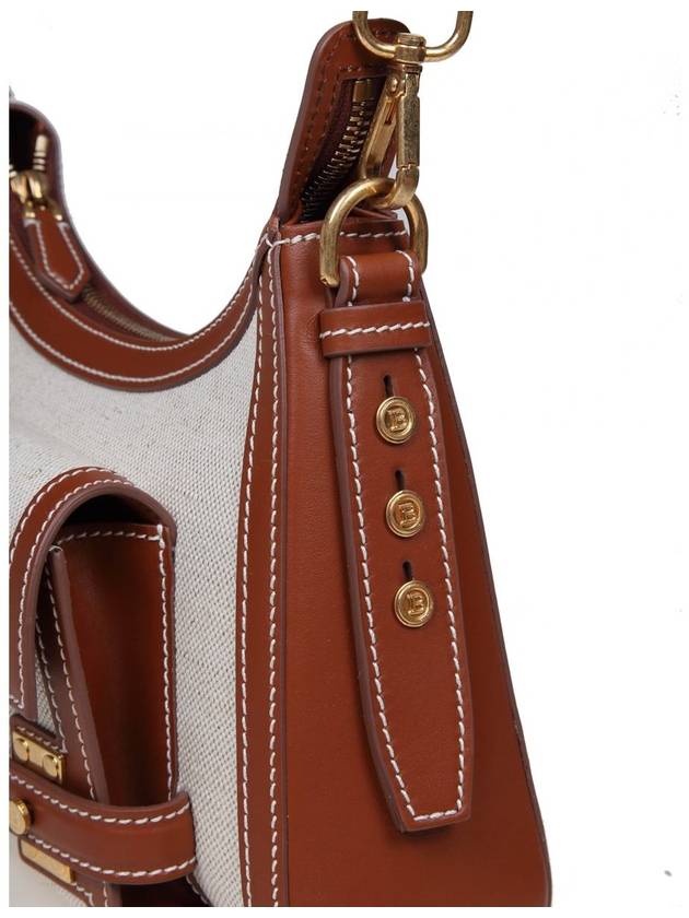 Balmain Shoulder Bag In Canvas And Leather - BALMAIN - BALAAN 4