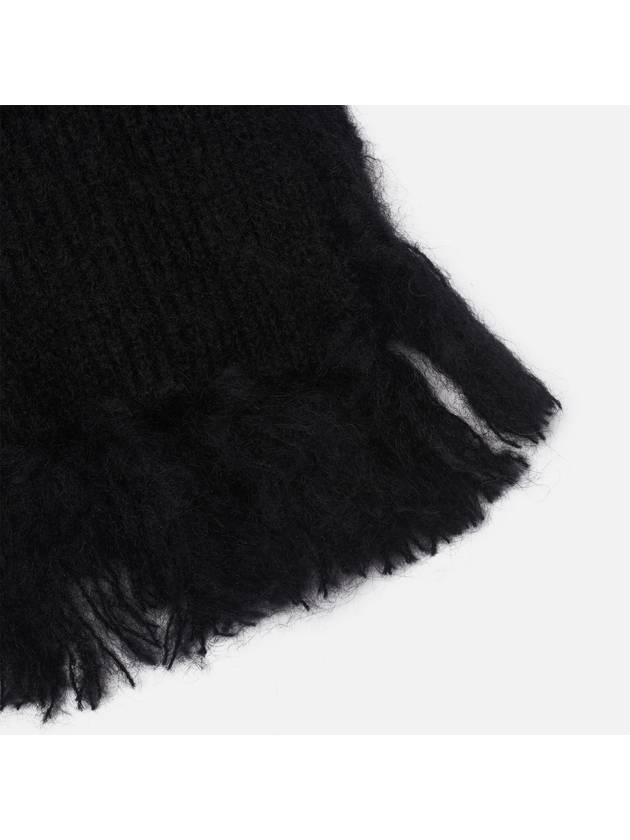 Fringe Knit Scarf Black - MSGM - BALAAN 3