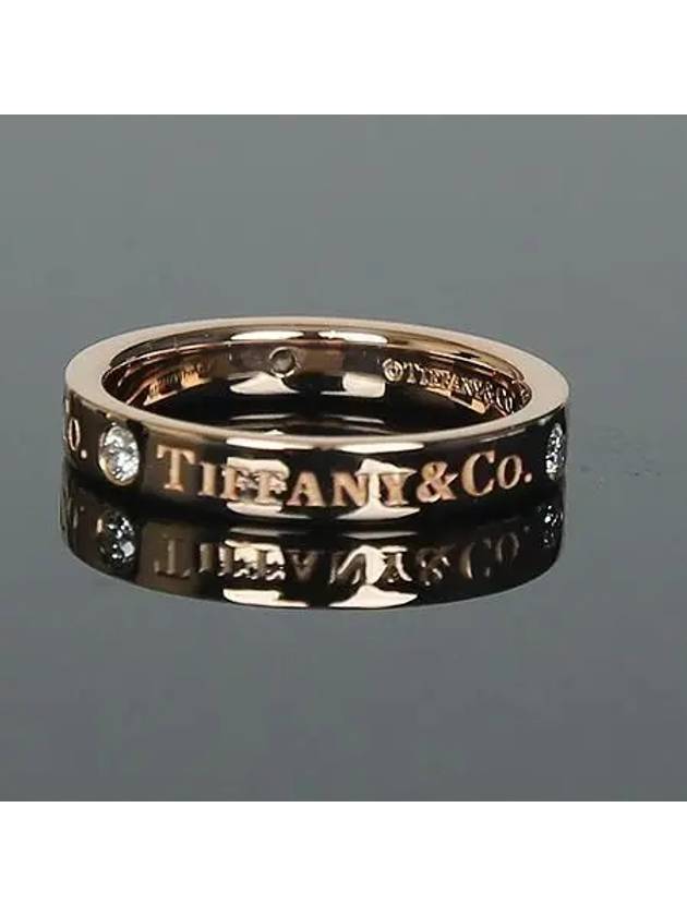 Tiffany 60000533 18K Pink Gold 3P Brilliant Diamond Co Round Logo 3MM Ring No 8 - TIFFANY & CO. - BALAAN 4