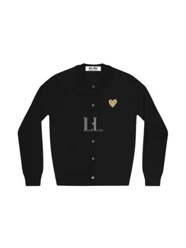 Gold Wappen Round Neck Wool Cardigan Black - COMME DES GARCONS PLAY - BALAAN 2