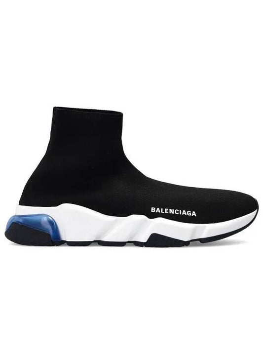 Speed ??Clear Sole High Top Sneakers Blue Black - BALENCIAGA - BALAAN.