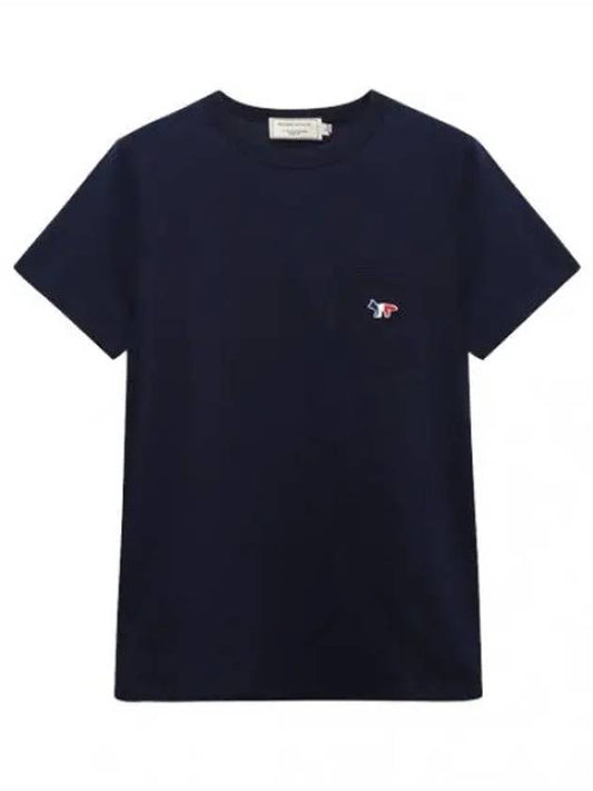 Tricolor Fox Patch T Shirt Women s Short Sleeve Tee - MAISON KITSUNE - BALAAN 1