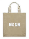 Logo Print Tote Bag Beige - MSGM - BALAAN 2